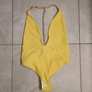 Asos Missguided Plunge Back Swimsuit Bodysuit